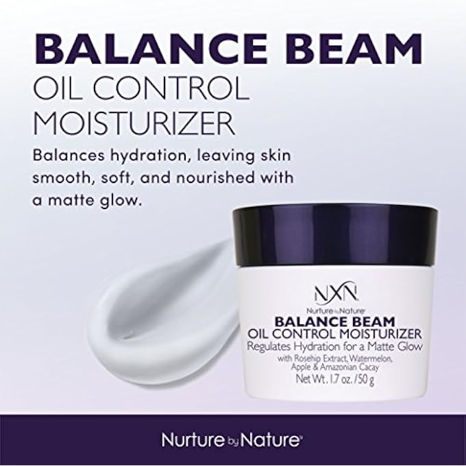 NXN NURTURE BY NATURE BALANCE BEAM OIL CONTROL GEL CREAM FACE MOISTURIZER, NATURAL AND ORGANIC ANTI AGING FORMULA FOR OILY OR COMBINATION SKIN, MEN AND WOMEN, 1.7 OZ - Image 2